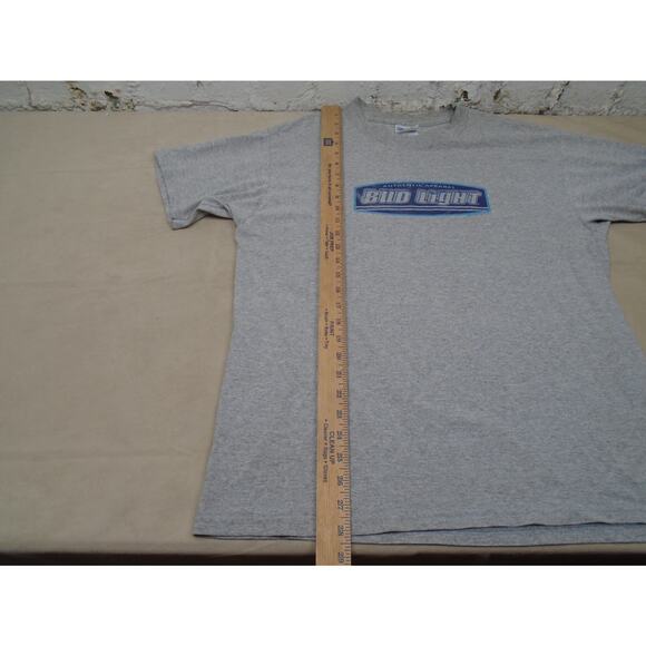 Vintage Bud Light Shirt Mens L Gray Anheuser Busch Beer FOTL Tee 2002 Y2K - Picture 8 of 11